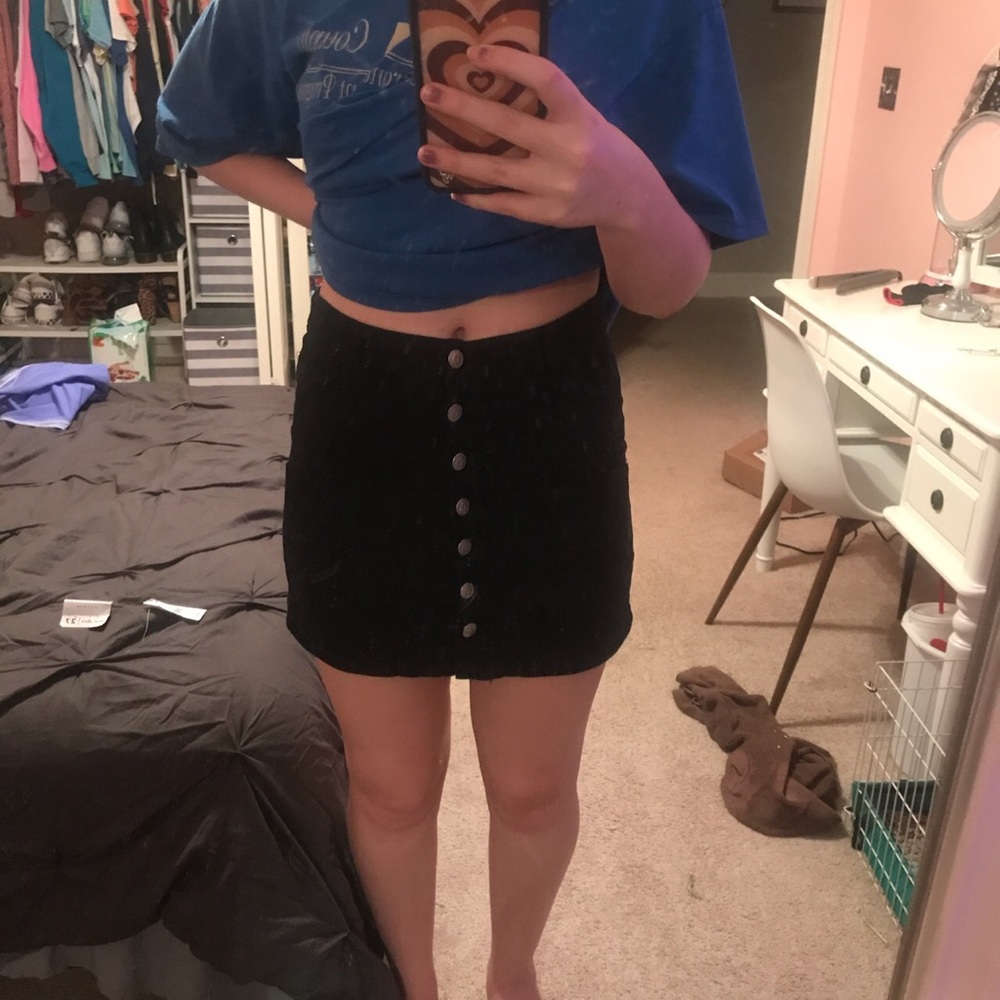 Altard state black button up skirt